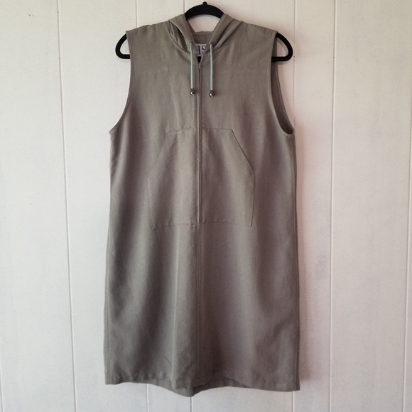 Olive Green Hooded Jumper Dress Large - Picture 1 of 7